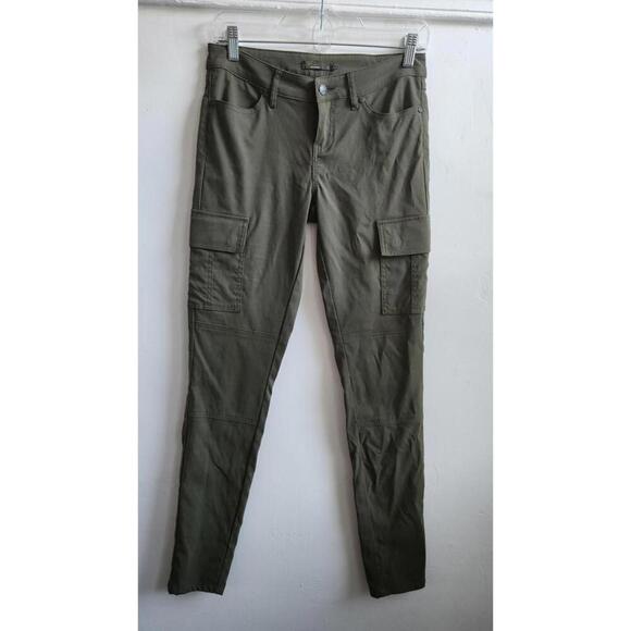 prAna Cargo Pants Womens 2 Olive Green Slim Skinny Utility Outdoor Hiking Travel - Picture 1 of 5